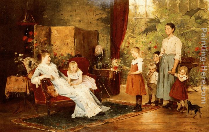 The Fete Of The Lady Of The Manor painting - Mihaly Munkacsy The Fete Of The Lady Of The Manor art painting